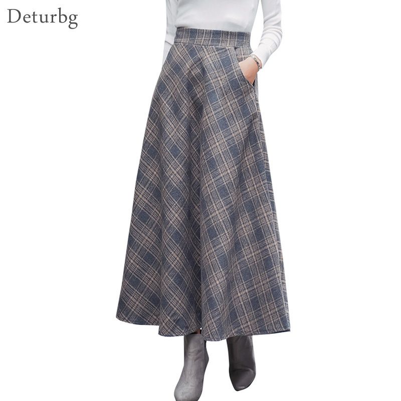 plaid maxi skirt 2018