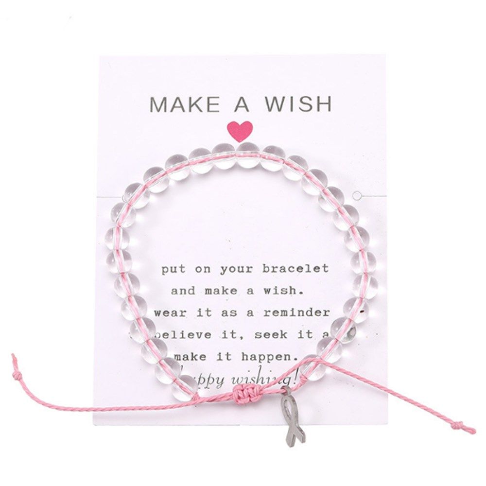 Conciencia del cáncer de mama 2020 Nueva pulsera de abalorios para pulseras de mujeres