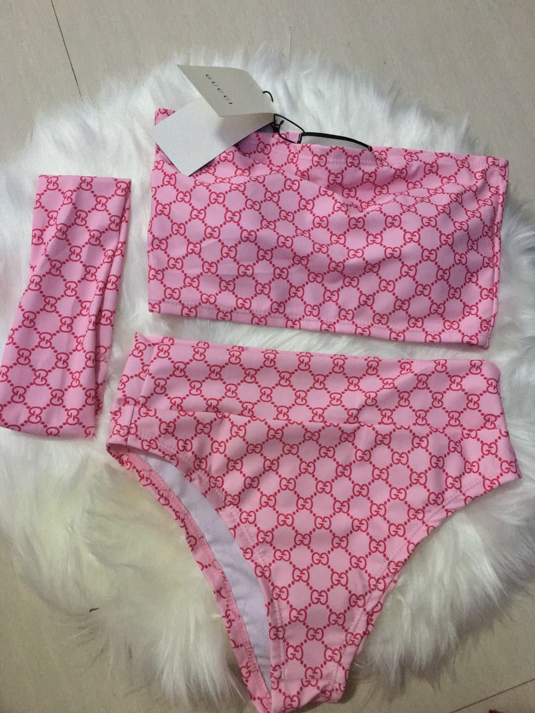 pink gucci swimsuit