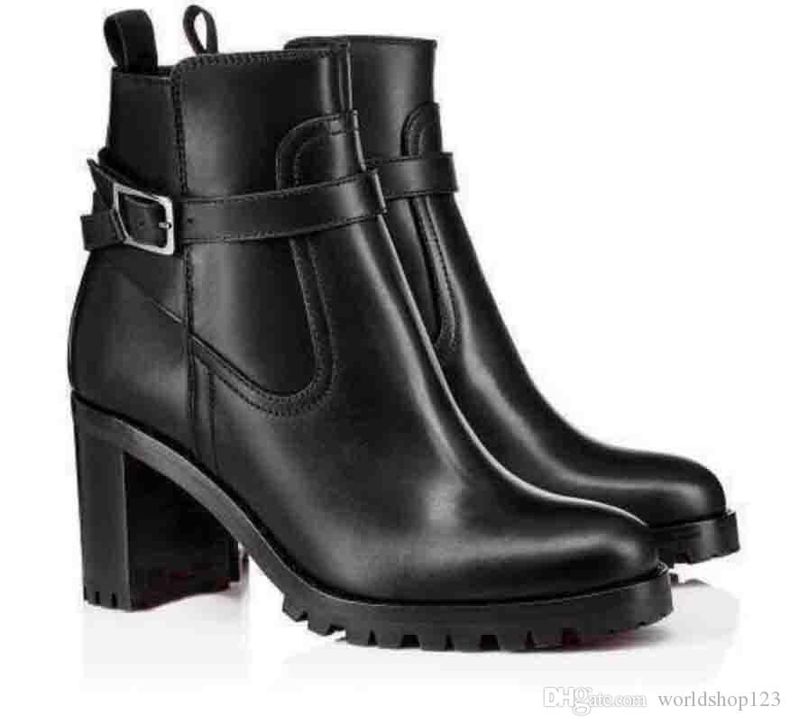 thick heel red bottoms