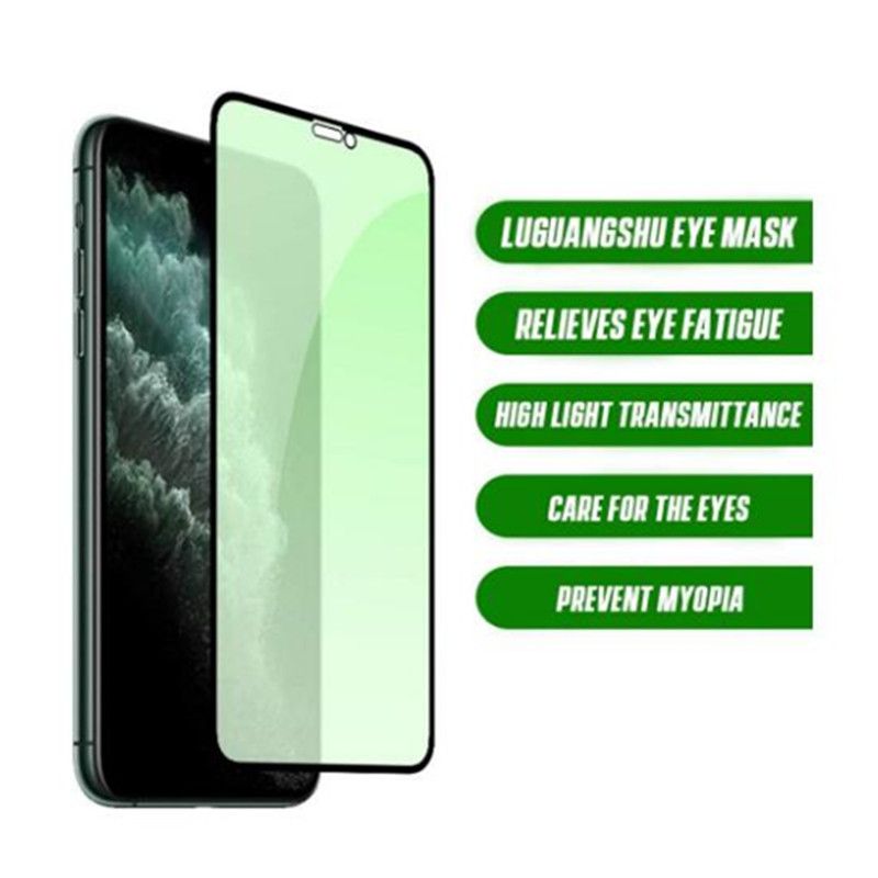 9H la cubierta completa de la luz verde de la película los ojos de vidrio templado para el iPhone 11 Pro XR XS Max 8 Plus 7 protector de la pantalla