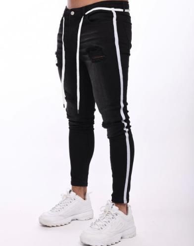 Compra Pantalones Rotos Agujero Del Diseñador Del Mens Jeans Moda  Distrressed Con Paneles Delgado Del Lápiz Con El Lazo De La Calle Mens Del  Estilo De Los Pantalones Largos Barato | Entrega
