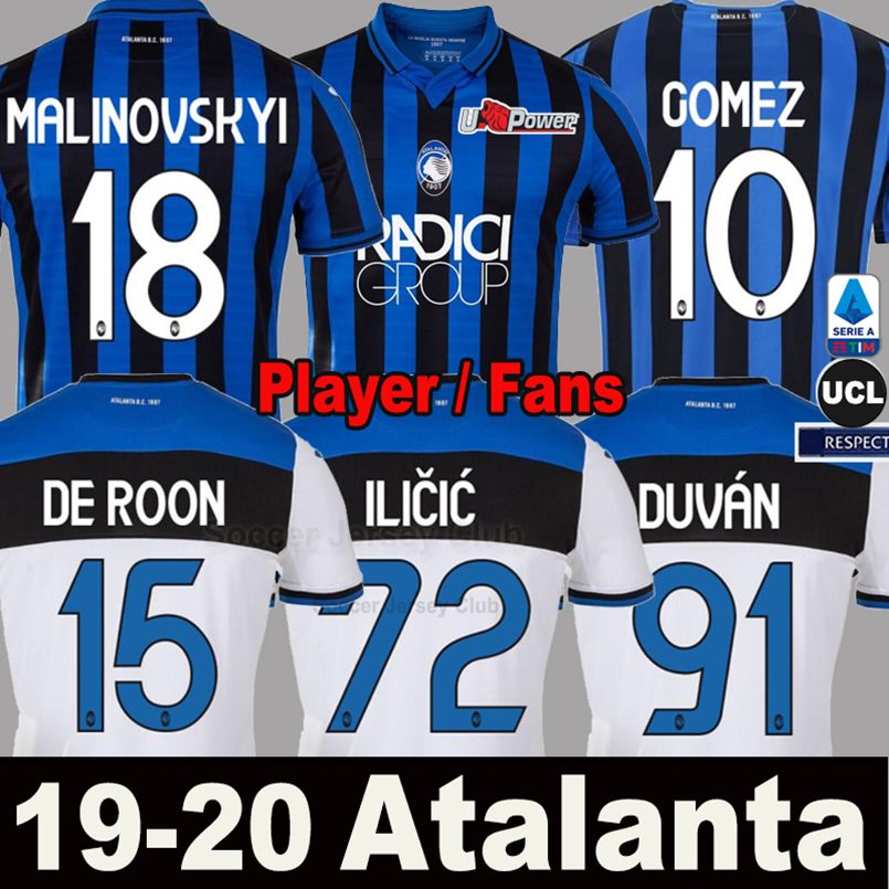 2020 Fans Player 19 20 Atalanta Bc Soccer Jerseys Duvan 2019 2020