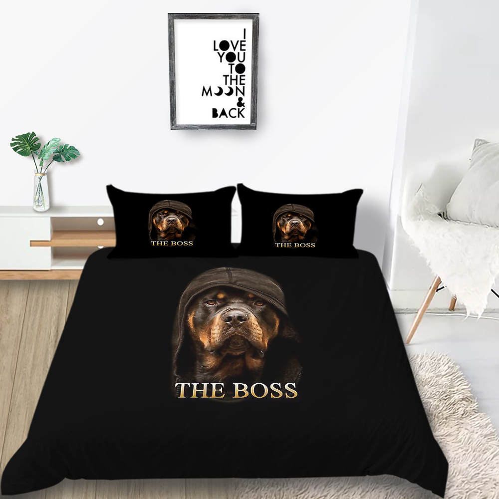 Dog Boss Bedding Set Pet Fashionable Cartoon Comfortable Duvet