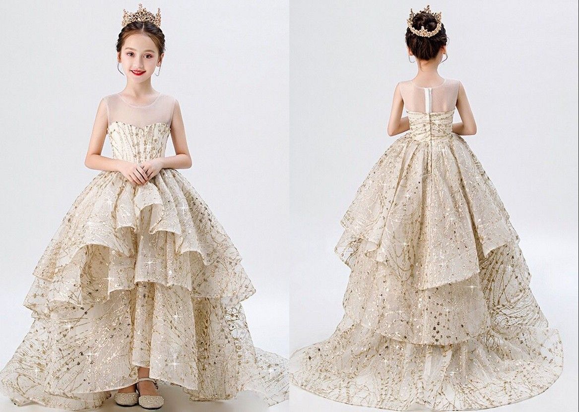 glitter flower girl dresses