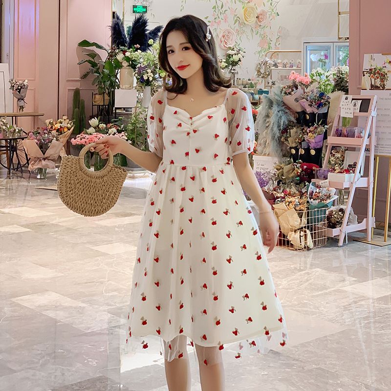 Compra Dulce Gasa Vestidos De Maternidad Bordados Verano Ropa De Moda  Coreana Para Mujeres Embarazadas Bodycon Elegante Embarazo Desgaste Barato  | Entrega Rápida Y Calidad | Es.Dhgate