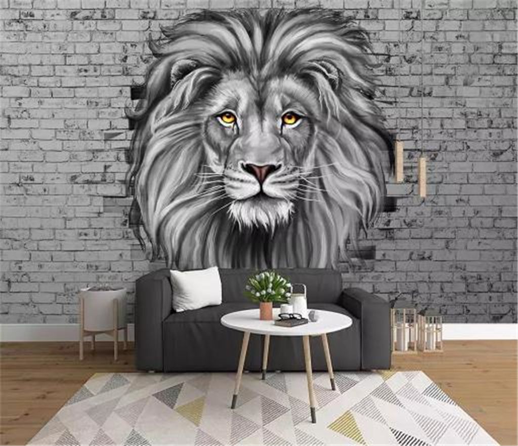 3d Wallpaper Lion 3d Modern Nordic Indoor Porch Background Wall