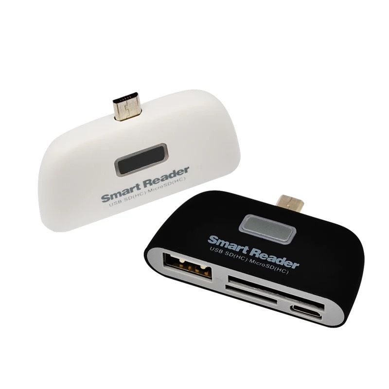 2 en 1 Micro USB2.0 on-the-go Adaptador Micro Sd Tf Lector de Tarjetas para Teléfono Android 