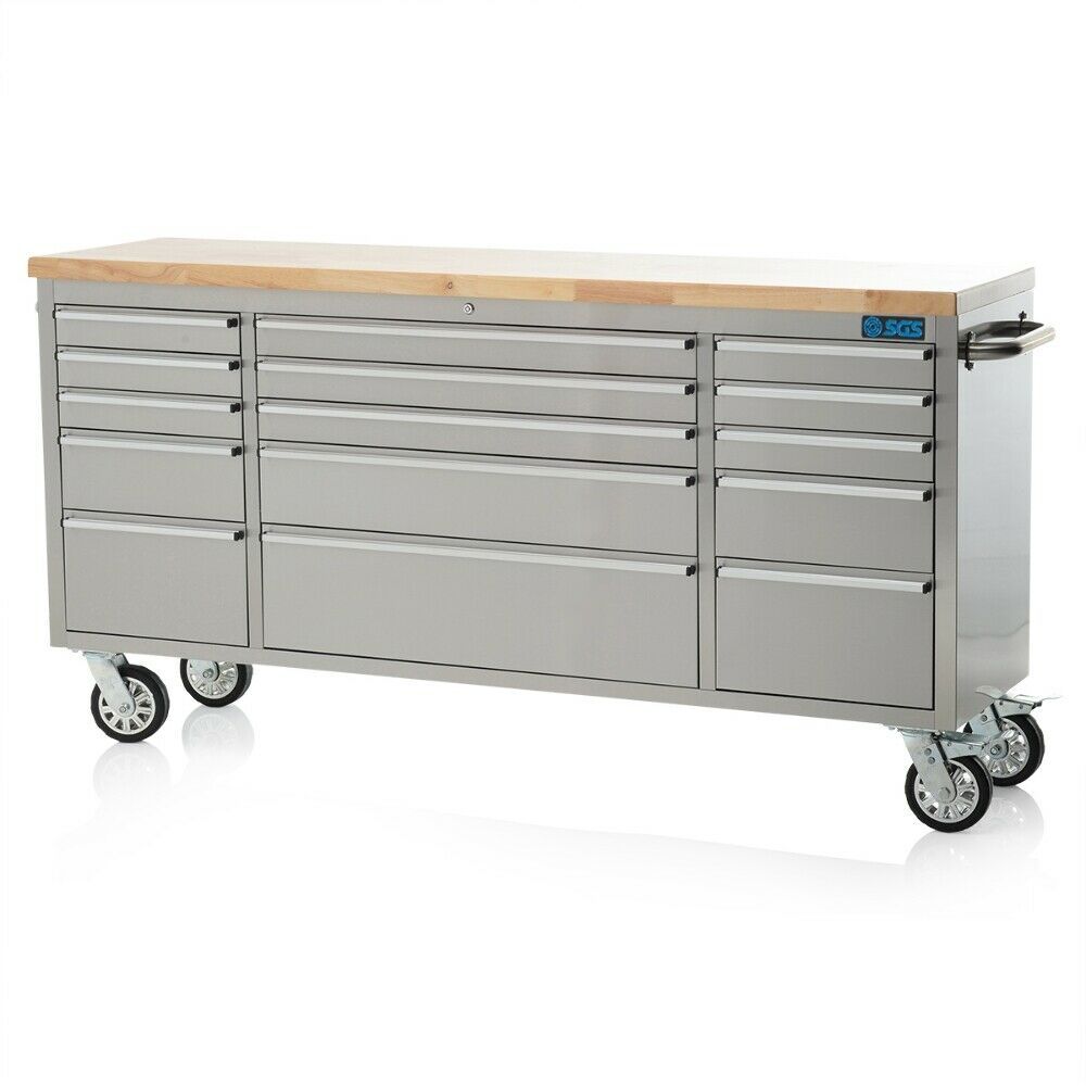 2020 Sgs 72 Stainless Steel 15 Drawer Work Bench Tool Box Chest