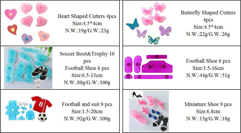 4Pcs Sugarcraft Football Fondant Mold Cookie Cutter Cake Decor Tools Bakewar IU