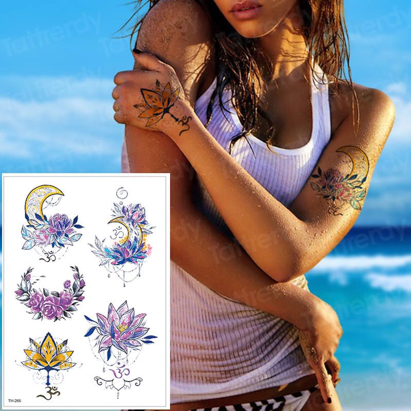 Acheter Tatouages Temporaires Pour Tatouage Dépaule De Jambe De Femme Rose Et Tatouage De Serpent Faux Transfert Deau Tatouage Aquarelle Corps Art