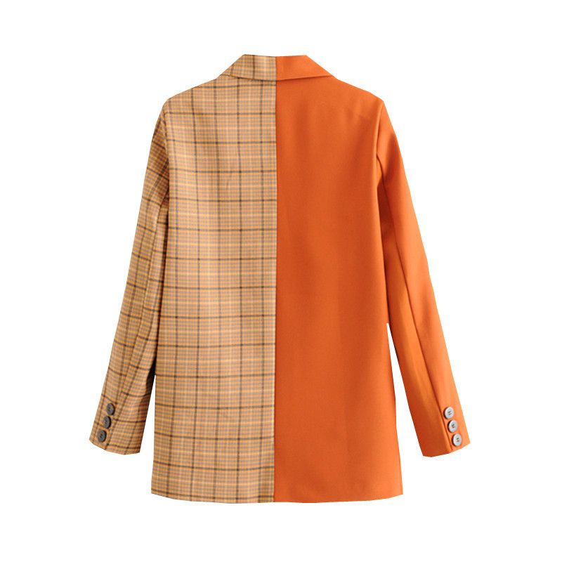 orange plaid jacket womens