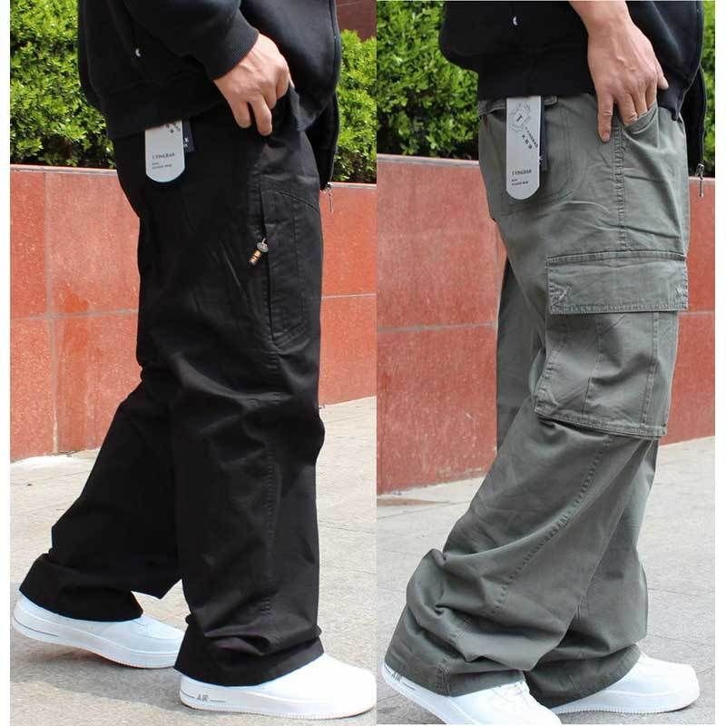mens wide leg cargo pants