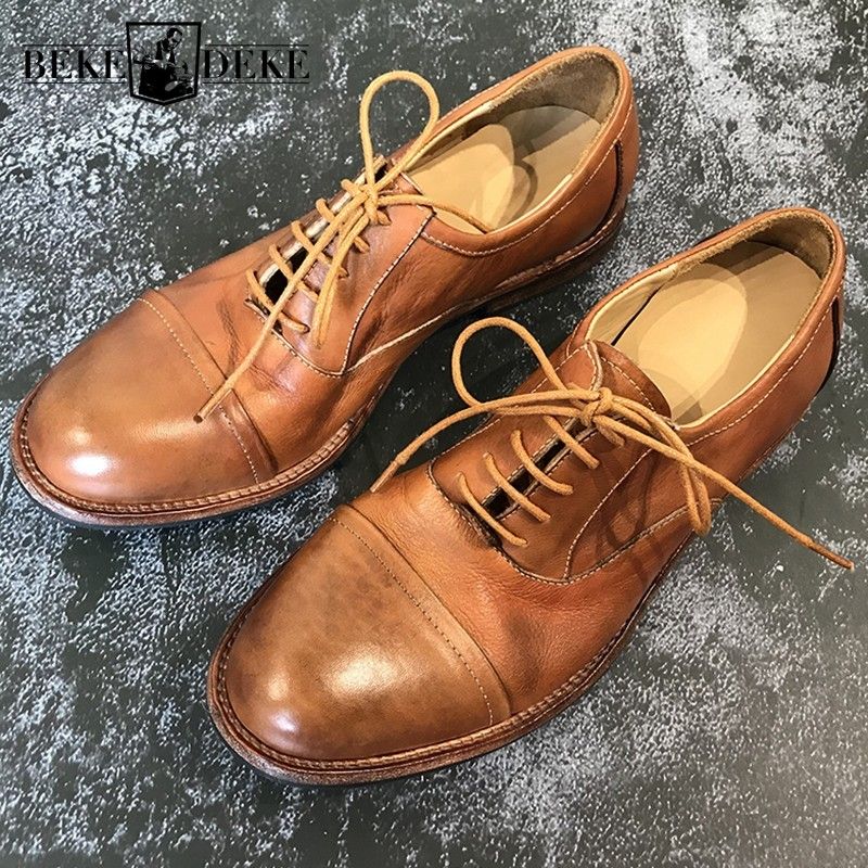 Melhor Qualidade De Venda Por Atacado Gênero Sapatos Vestidos Vintage  Homens De Negócios Vaca Couro Genuíno Lace Up Oxfords Office Work Sapato  Social Masculino Formal Formal E Sapatos Clássicos | DHgate.Com