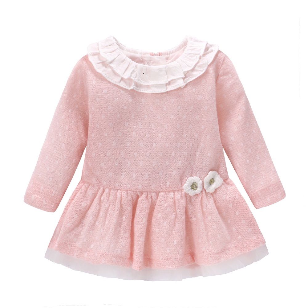 Compre Novo 2018 Meninas Do Bebê Vestido De Malha De Lã De Crochê Vestido De Primavera Outono Bonito Vestido De Roupas Recém Nascidos Dos Desenhos Animados De Manga Longa Vestidos Infantis J190506