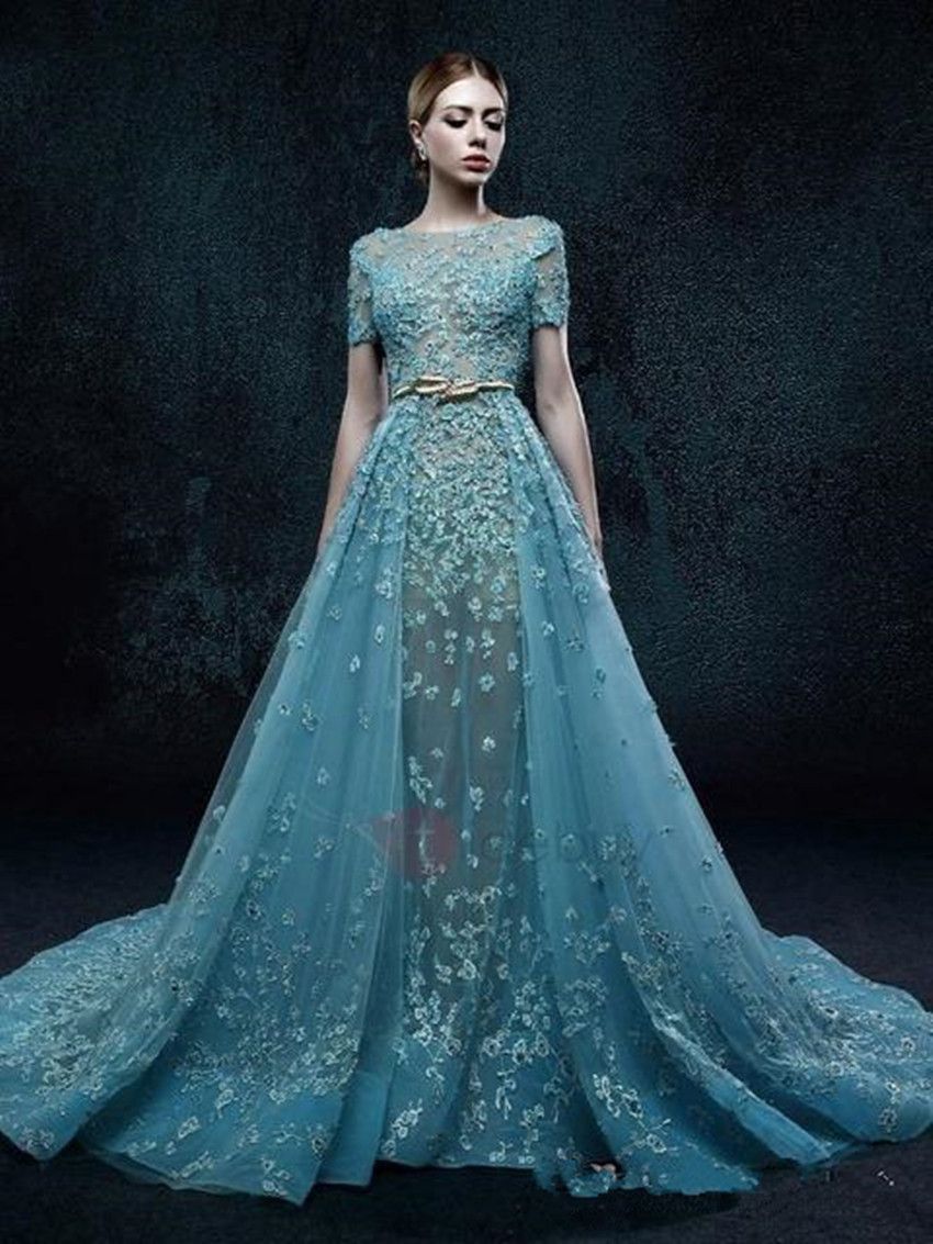 Evening Dress Lace Applique Beads 
