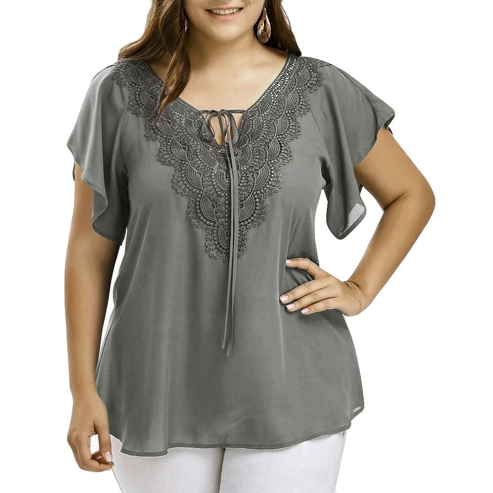 Blusa plus size de algodón primavera verano