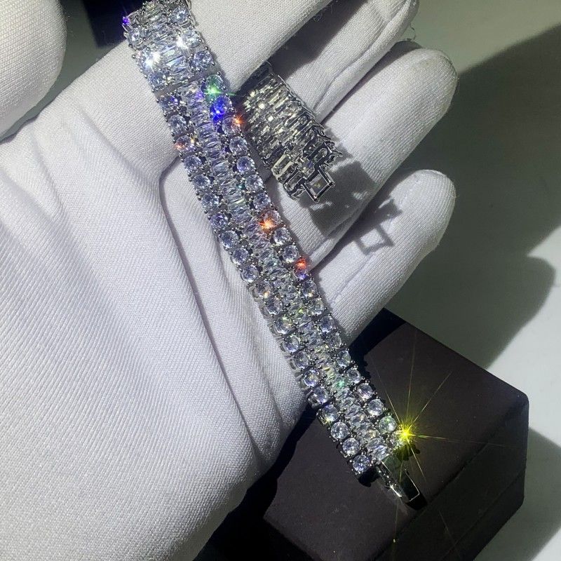 18K white gold filled White Topaz Necklace Earring Bracelet Wedding Jewelry sets 