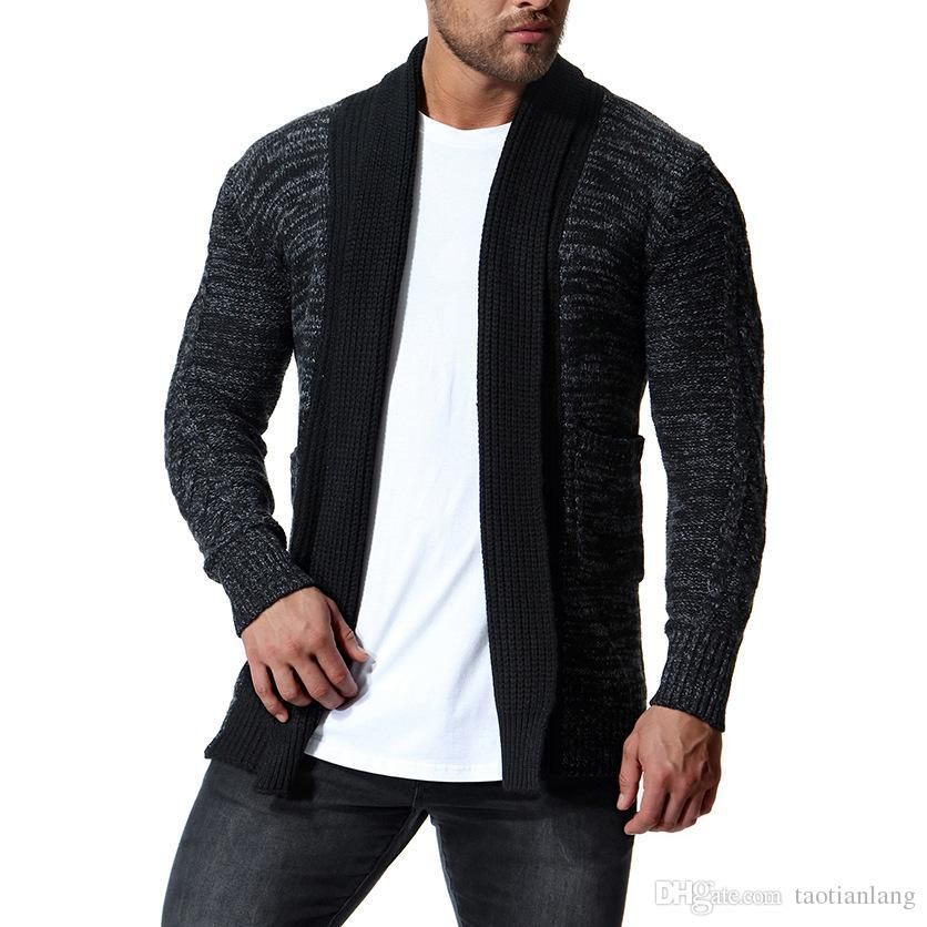 dark grey cardigan mens