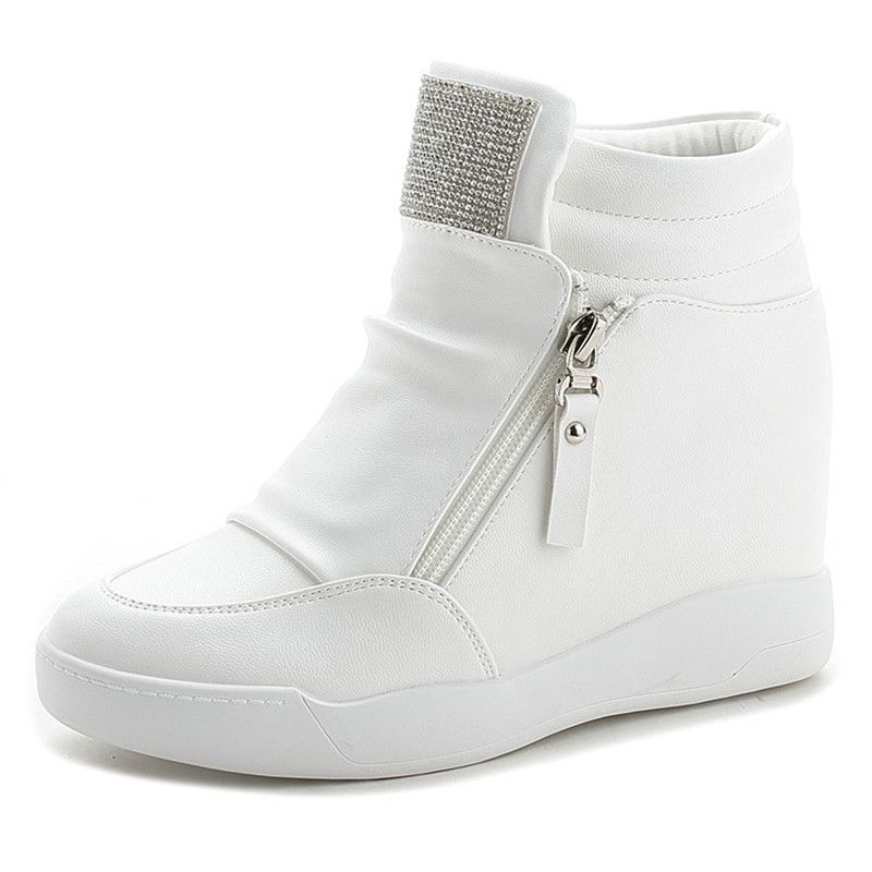 16 Zapatos De Tacón Ocultos De Moda Ropa Casual Blanca 