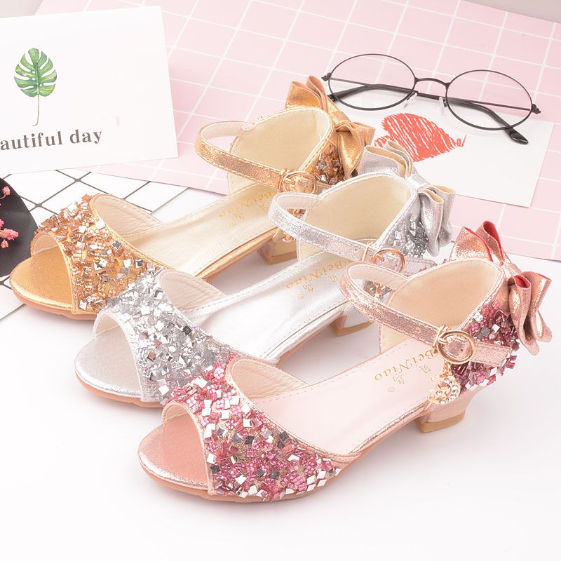 Compra Sandalias Para Niñas Moda De Verano Pescado Boca Princesa Zapatos  Con Tacones De Lentejuelas Y Mariposa Princesa Sandalias Zapatos De Baile 5  13 Años Barato | Entrega Rápida Y Calidad | Es.Dhgate
