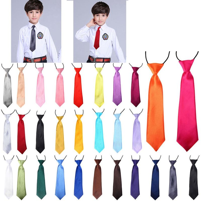 Kids Toddlers Boys Children Fashion Wedding Solid Color Elastic Tie Necktie
