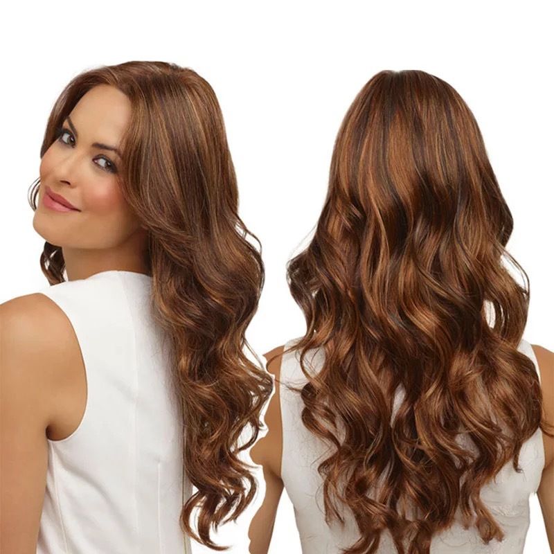 Lady Long Wig Girl Curls Brown Big Curls Wigs Daily Makeup Wig