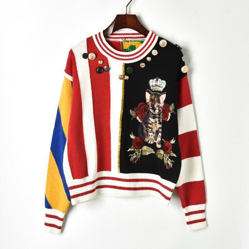 Acheter Vintage Hiver Pull Femmes 18 Rayures Verticales Chat Mignon Motif De Fleur Boutons Nouveaute Tricote Pull Pull De 49 54 Du Lovecloth Dhgate Com Acheter Vintage Hiver Pull Femmes 18 Rayures Verticales Chat Mignon Motif De Fleur Boutons Nouveaute Tricote Pull Pull De 49 54 Du Lovecloth Dhgate Com
