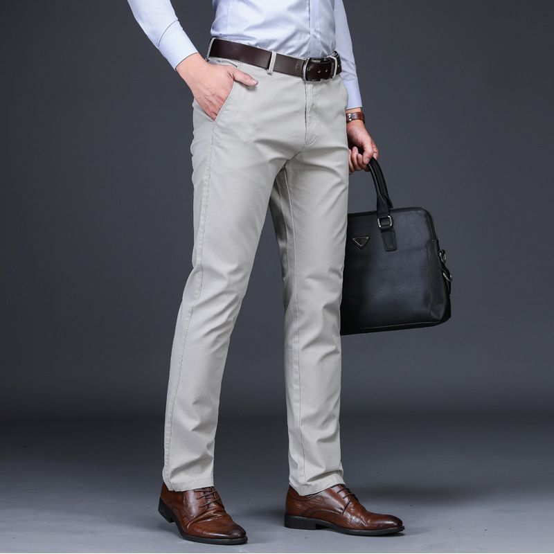 2021 Mens Classic Trousers Black Summer Dress Pants Male Cotton ...