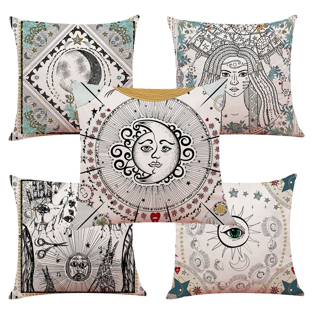 Tarot Pattern Linen Cushion Cover Home Office Sofa Square Pillow Case Decorative Cushion Covers Pillowcases Without Insert18 18inch Seat Cushions For Patio Furniture Outdoor Furniture Cushions Sale From Shannyshum226 1 71 Dhgate Com