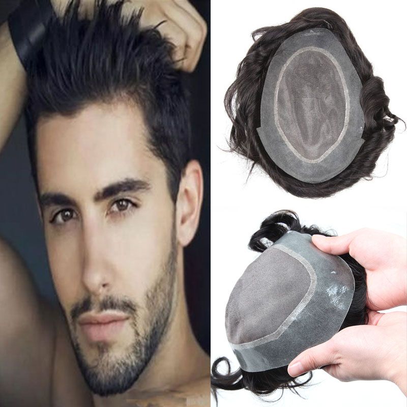 2020 Human Hair Toupee For Men With Full French Lace Base And