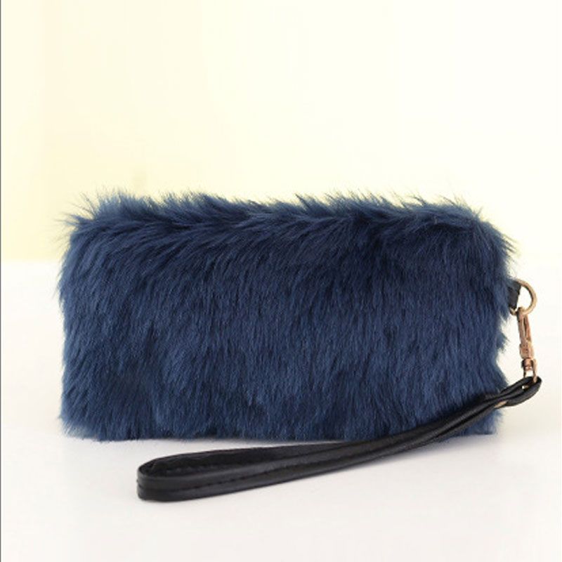 faux fur clutch purse