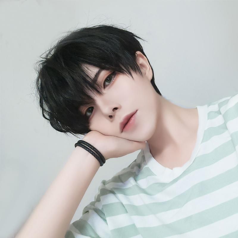 Synthetic Wigs BUQI Short Black Straight Bangs Men's Natural For Women Girls Boys Cosplay Daily Party Anime Synthetic Wigs BUQI Short Black Straight Bangs Men's Natural For Women Girls Boys Cosplay Daily Party Anime