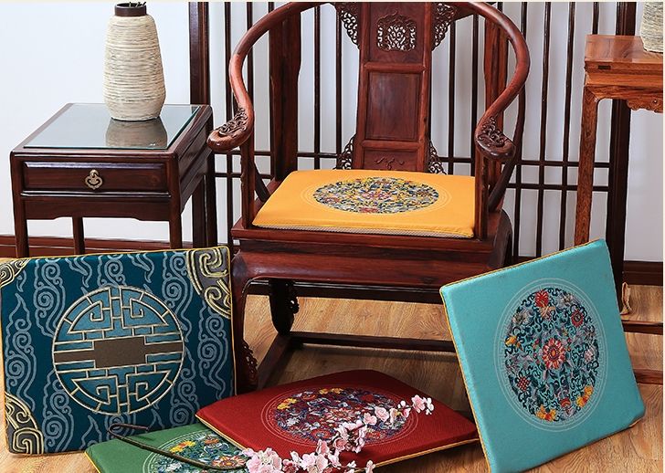Wholesale And Retail Chinese Embroidery Linen Chair Seat Cushion Anti