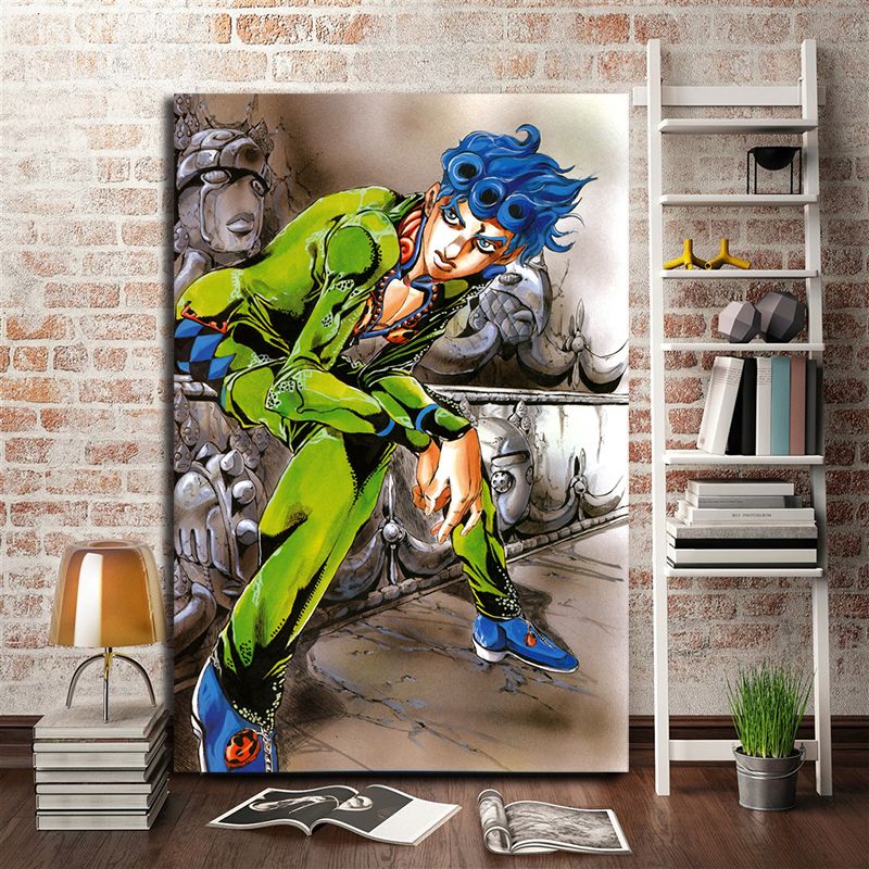 21 Jojo Anime 5 Gold Wind Wall Art Paintings On Canvas Modern Decorative Poster Pictures For Kids Living Room Home Decoration From Iwallart 6 62 Dhgate Com