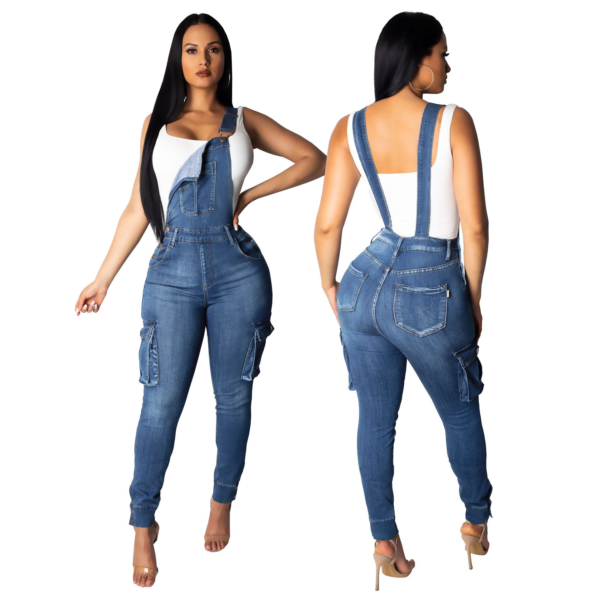 women's denim jumpsuits clothing