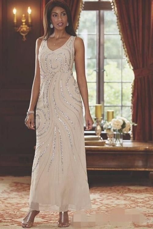 Bride Dress Suits V Neck Ankle Length 