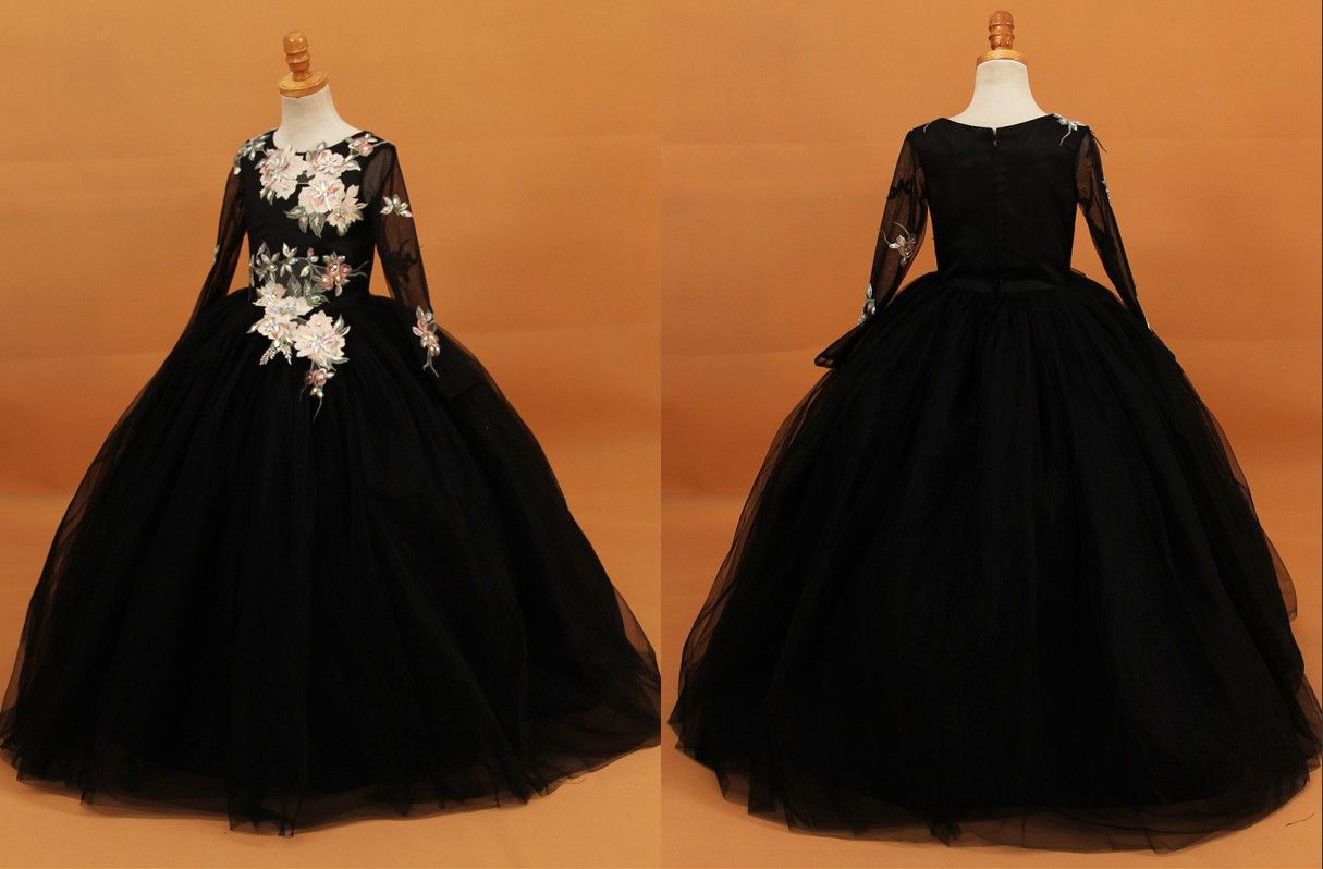 black gown with flowers