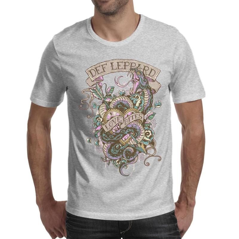 Def Leppard Love Bites Black Mens T Shirt Design Graphic Superhero