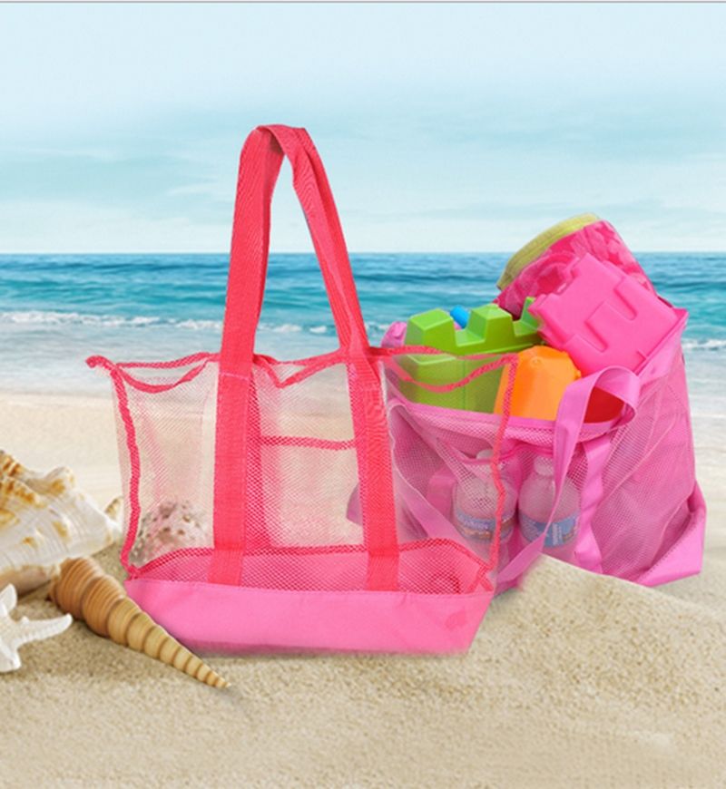 Mom Baby Summer Beach Bags Mesh Shoulder Bags Outdoor Travel Tote