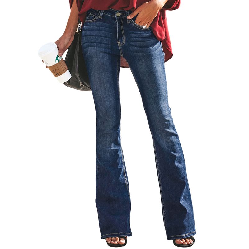Compra Las Mujeres Bootcut Jeans Slim Fit Pantalones Vaqueros Bell Bottom  Straight Jeans Cintura Alta Bootleg Estiramiento Mujer De La Llamarada  Pantalones Maxi Moda Barato | Entrega Rápida Y Calidad | Es.Dhgate