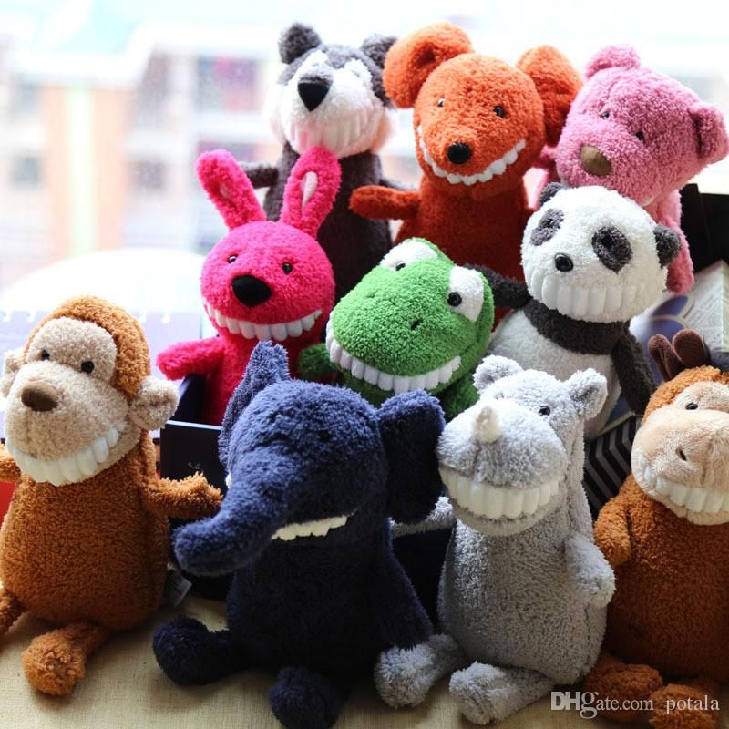 Compre Los Animales Divertidos Sonrisa Sonrisa Juguetes De Peluche 25CM Mueca Dientes Grandes Máquinas Oso Agarrar La Felpa De Los Niños Suaves De Moda Emulan Muñecos De Peluche A 2,93 € Del