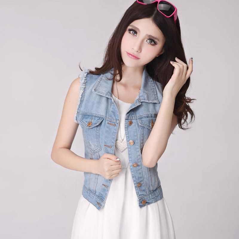 Perseus sleeveless jean jacket 