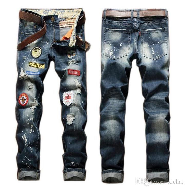 designer painted jeans