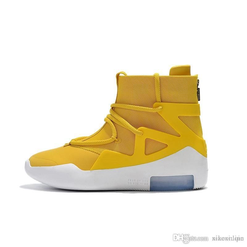 yellow high top tennis shoes