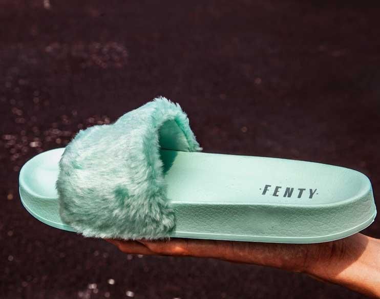 fenty slippers fur