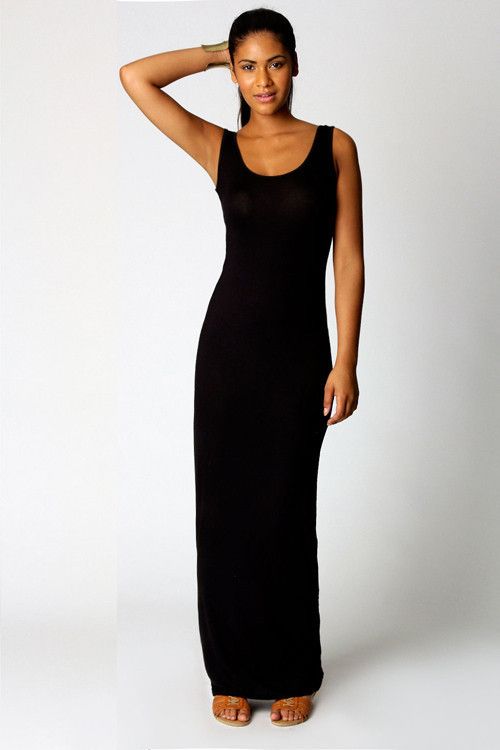 long black maxi dress casual