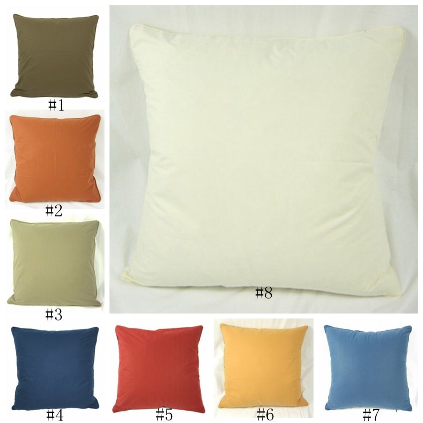 Cotton Twill Pillow Cover White Rectangle Pillowcase Blank Plane