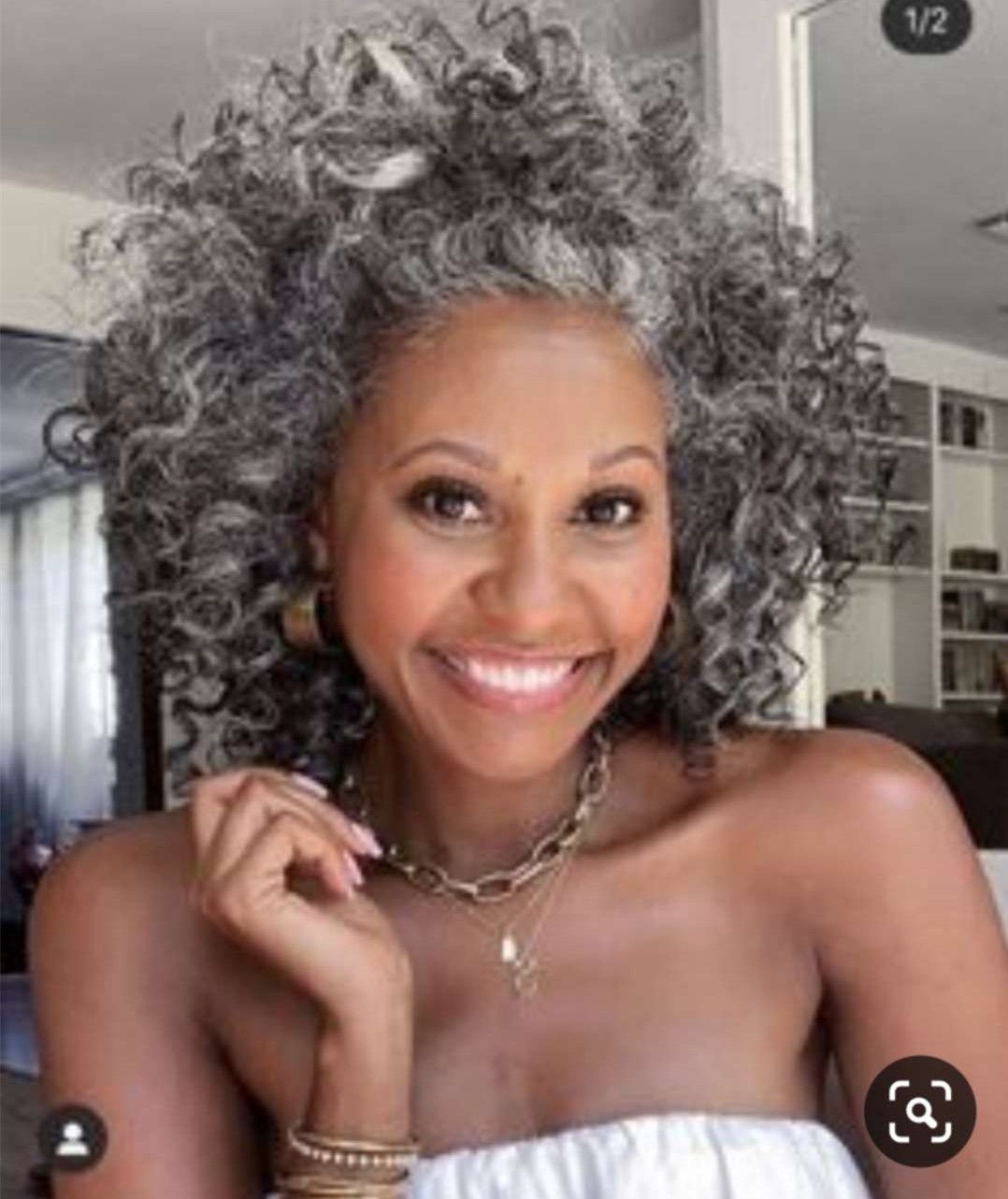 DIVA Fashion Silver Curl Natural Curly Grey Women Ponytail Hair