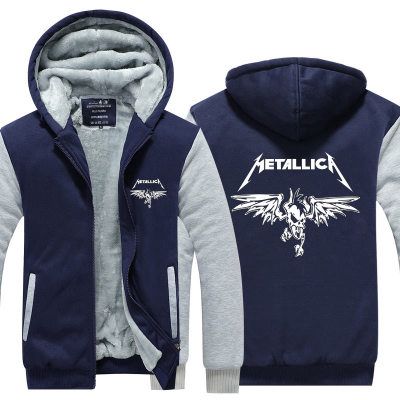 Metallica Metal Rock Band Logo Unisexe Sweat à Capuche Adulte Tailles S-XL Bleu ou Noir 